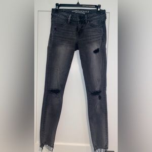 American Eagle Black Ripped Jeans